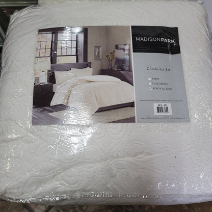 MADISON PARK BISMARCK KING COMFORTER SET PLUSH Faux Fur Bedspread and Shams
