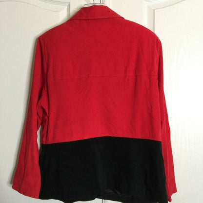 R & K Originals Button Front Jacket Long Sleeve SIZE 14w 1980 Colorblock Blazer
