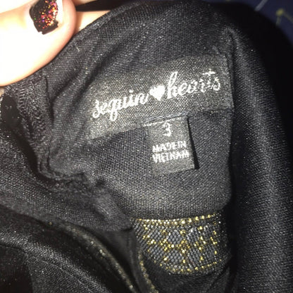 Sequin Hearts Black Sleeveless Formal Gown Juniors size 3 Formal Evening Prom