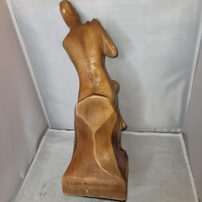 Esco Products 1962 by Stanza Male Female Statue Mid Century Lyre Flute Musicians