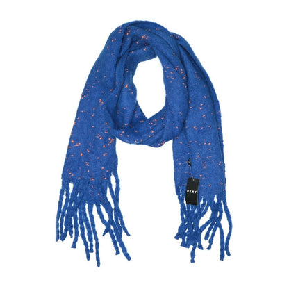 DKNY Donna Karan New York Blanket Style Pop-Neon Speckled Scarf Blue Size One