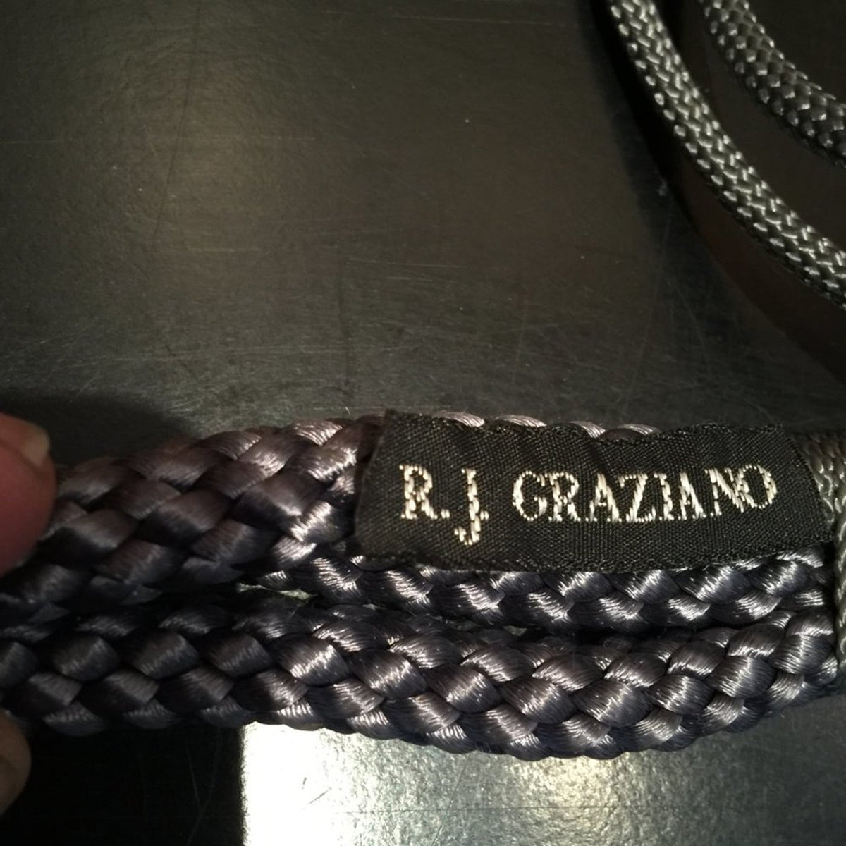 R.J. GRAZIANO Rope vINTAGE Belt Embellished Silver Sparkly Crystals Medium/Large