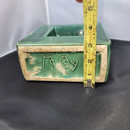VINTAGE 1950's~60's McCoy Yellow Bird in a Box Green Vase