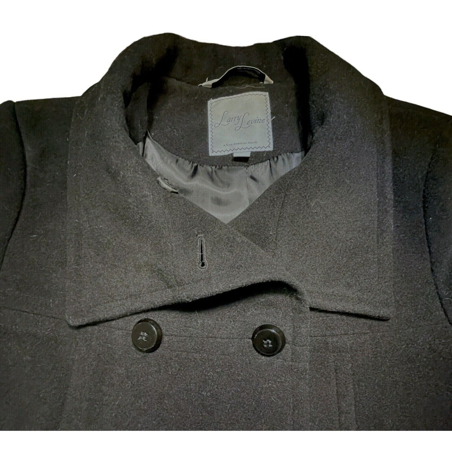 Larry Levin Women's Wool Blend Coat Size Small Black NWT Jacket Button Up