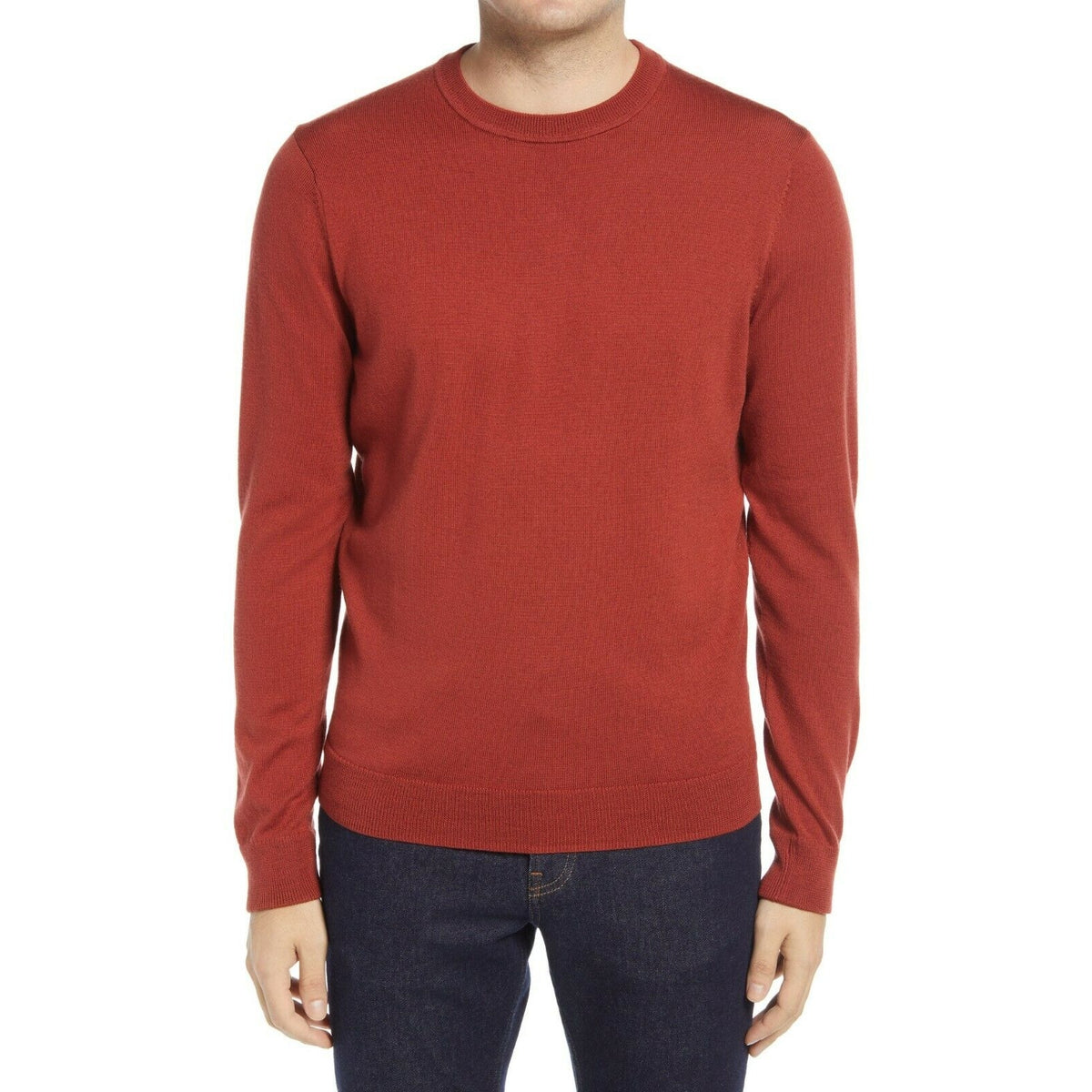 Nordstrom Men's Shop NWT Burgundy Russet Crew Neck Sweater 3XL