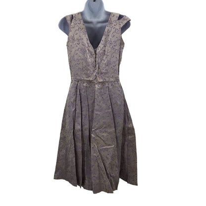 Vintage Purple dress Fit Flare Sateen Cold Shoulder Detail Sleeveless Line Small