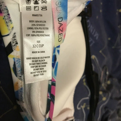 Sundazed Cutout Floral Tankini Top Swimwear Size 32C
