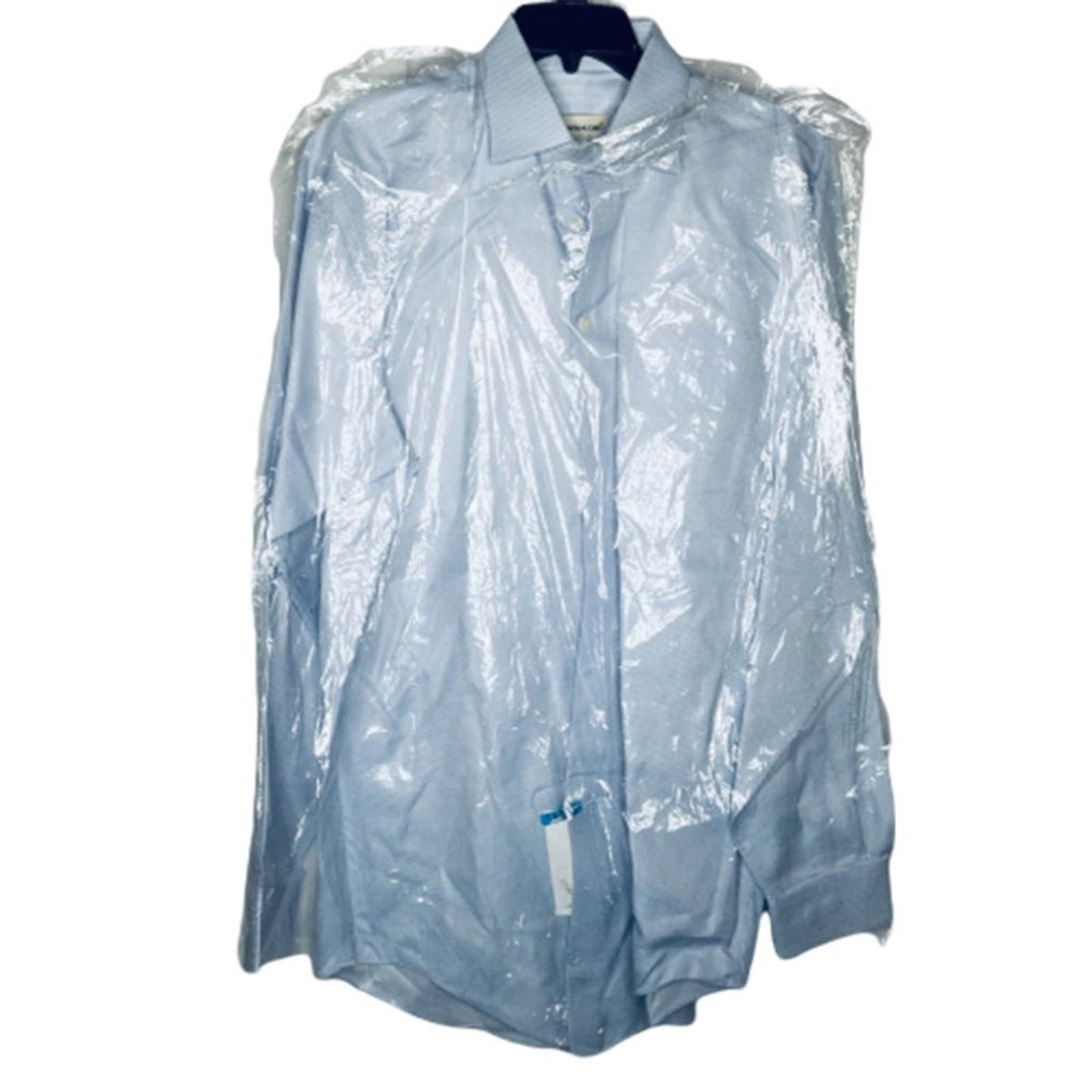 Pronto Uomo Button Down Shirt Long Sleeve Striped Blue / White Large 16 36-37