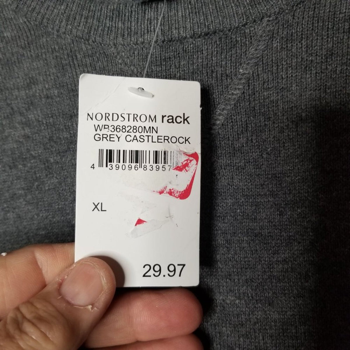 Wallin & Bros XL  Grey Castlerock Cashmere Blend Pullover Sweater Crew Neck NWT