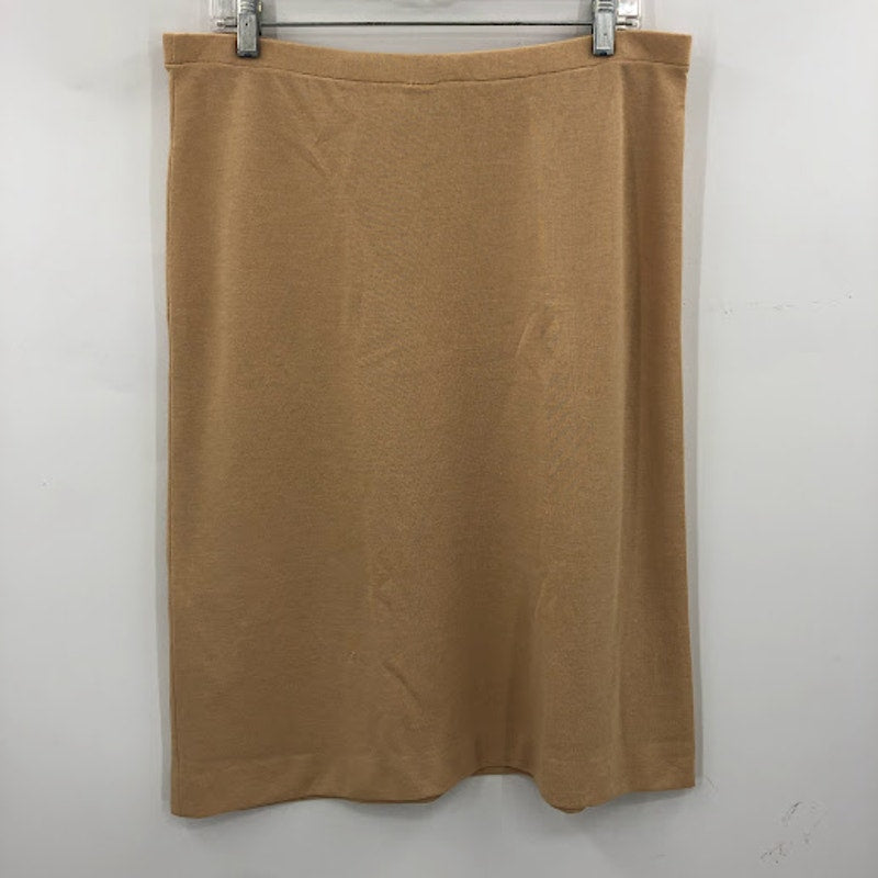 Vintage brown skirt Medium elastic waist homemade Stretchy Pencil PolyBlend