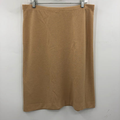 Vintage brown skirt Medium elastic waist homemade Stretchy Pencil PolyBlend