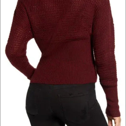 Leith NWT Red Dolman Sleeve V-Neck Sweater XSmall long sleeve winter XS