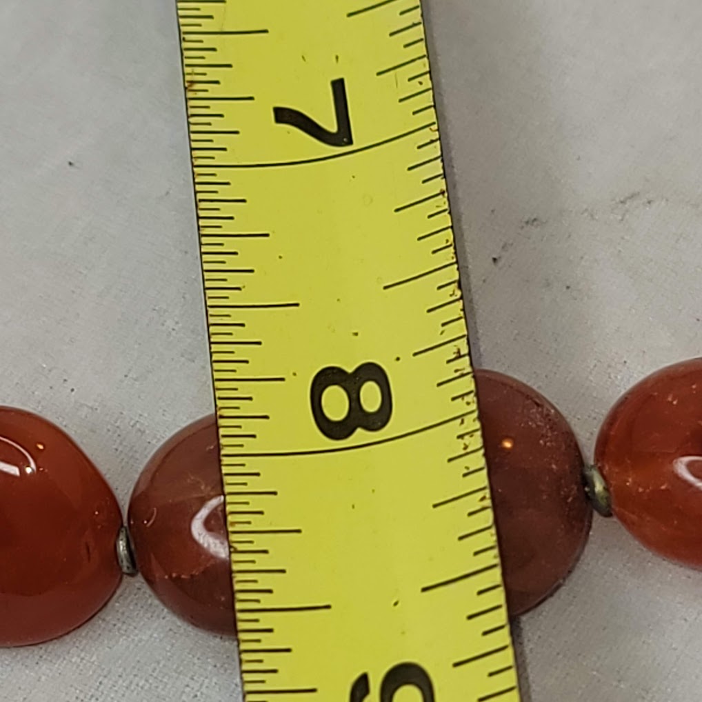 Natural Gemstone Beaded Carnelian Red Agate necklace and bracelet set Vintage