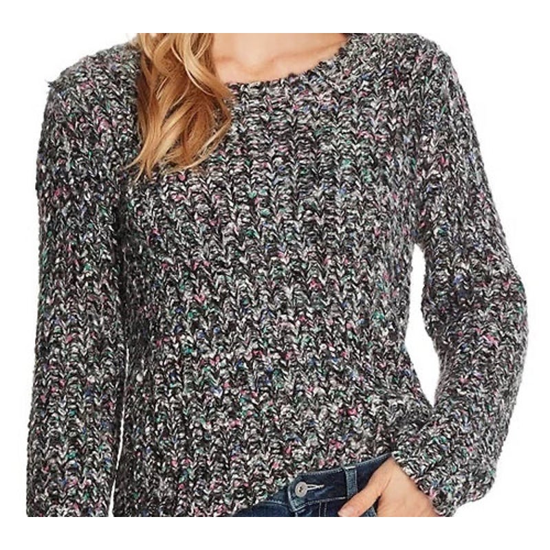 Cece NWT Pullover Grey Sweater Long Sleeve Multicolor Crew Neck Size XS