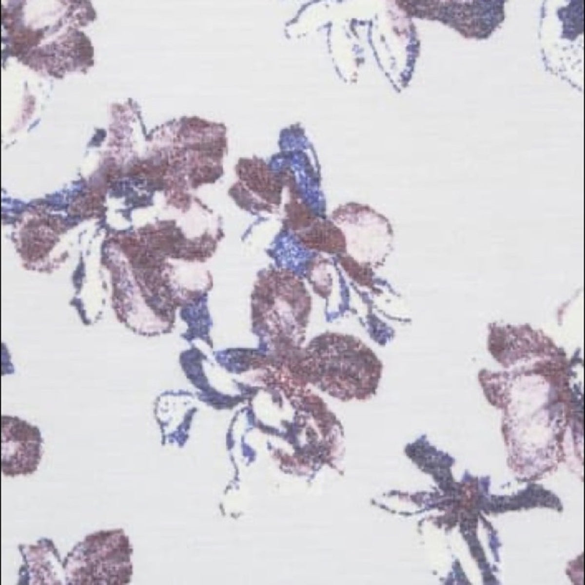 Caslon Cozy Ivory Purple Floral Print Sweatshirt Size XSmall