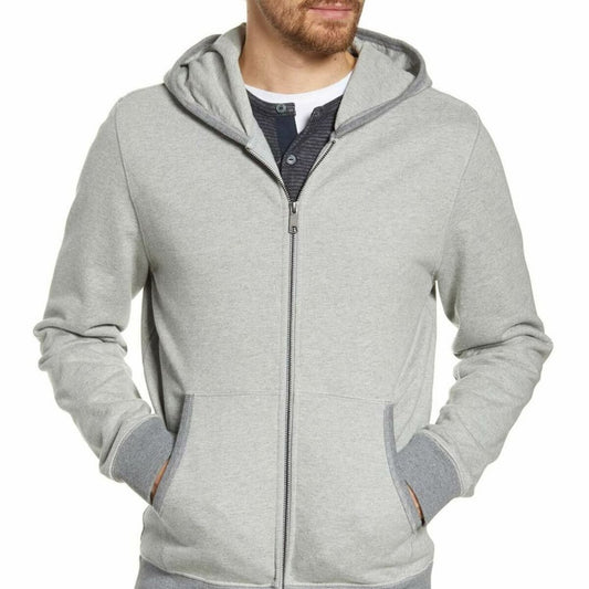 1901 NWT Big Tall Gray French Terry Full Zip Hoodie Pockets 2XL athleticwear