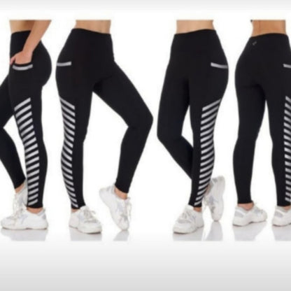 Better Sports Performance Legging Metallic Stripes Activewear Medium phone Yoga