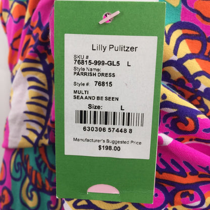 Lilly Pulitzer Parrish Halter Maxi Dress Racerback Floral Pink Size Large NWT