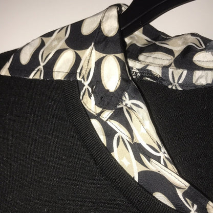 Ann Taylor NEW Black Pattern Collar Long Sleeve Medium