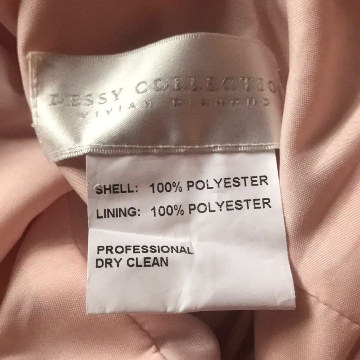Dessy Collection Halter Neck Ruffle Back Column Dress Chiffon Gown Size 10 Pink Apricot