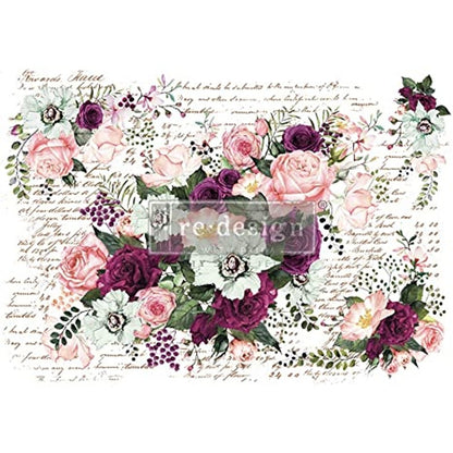 Re Design by Prima Transfer Sticker Violet Hill 47x33" Red Purple White Floral