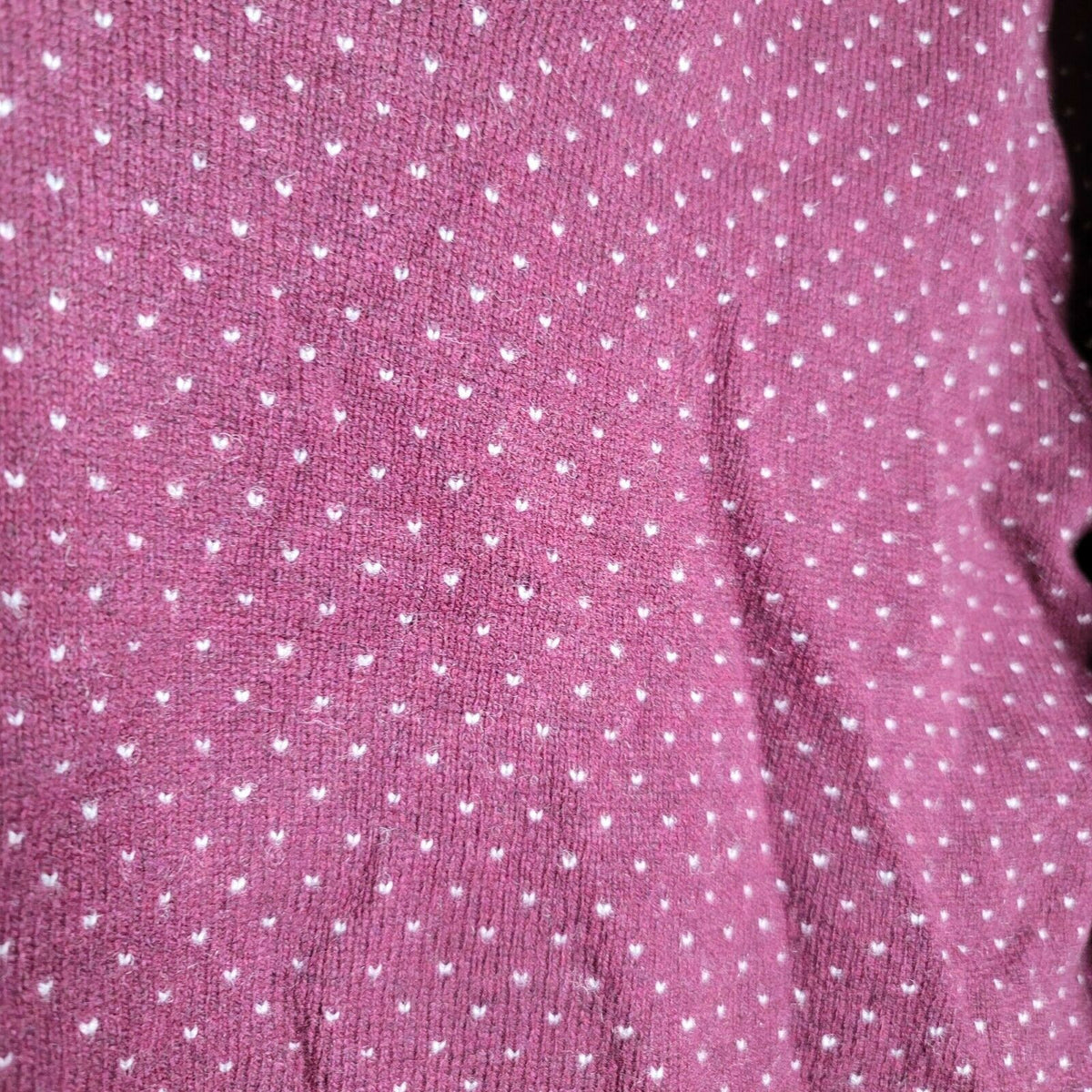 Brooks Brothers V-Neck Pullover Sweater Long Sleeve Birdseye Micro Dot Maroon XL