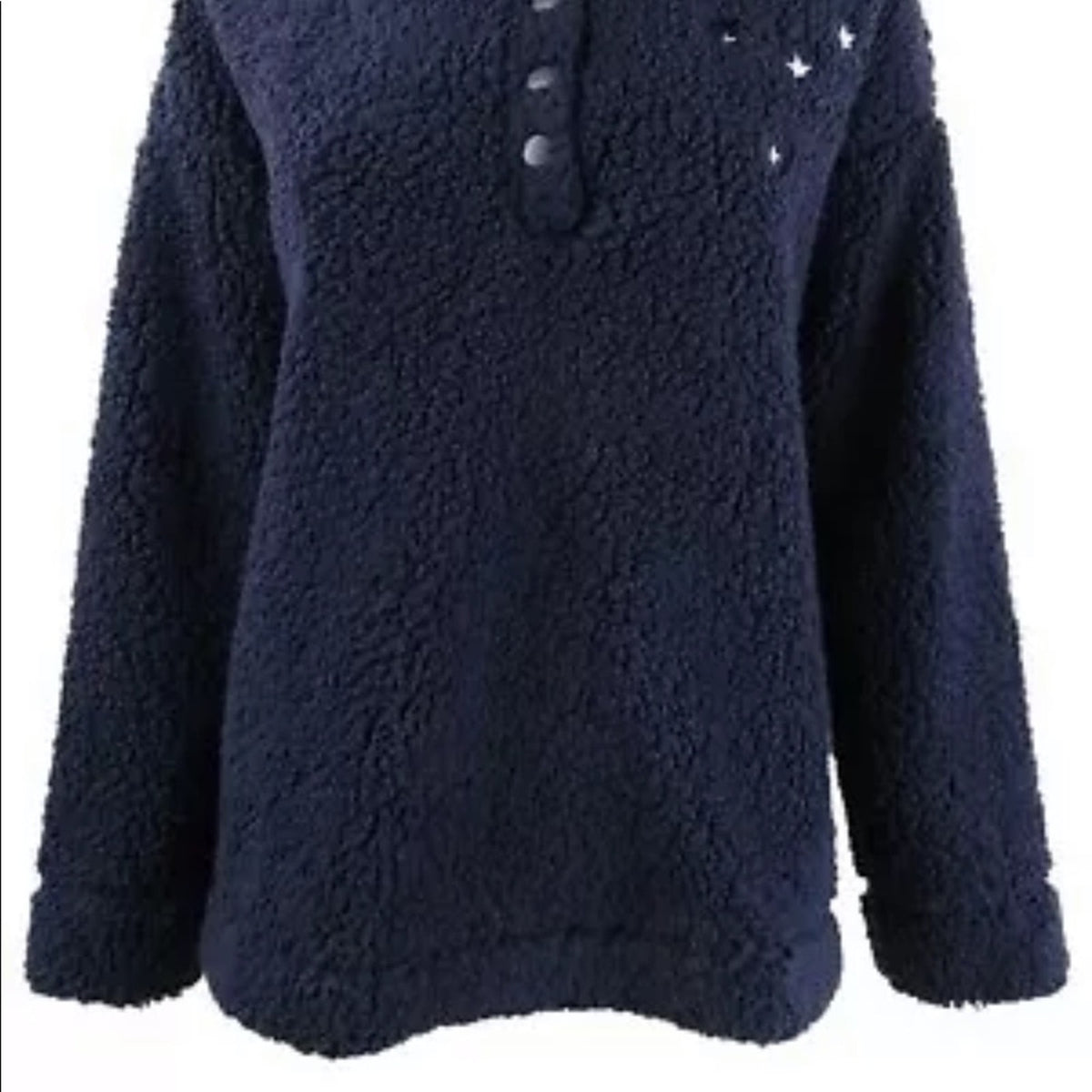 Jenni Women’s Faux Sherpa Cozy Starry Pullover Size Small