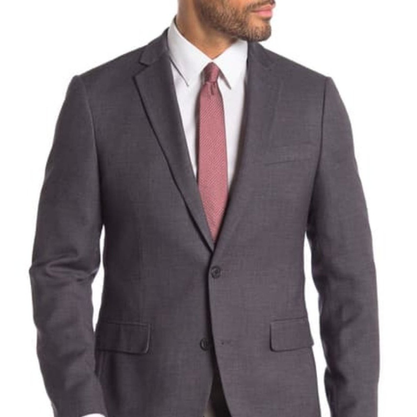 Nordstrom Rack Fit Flat Classic Blazer Size 30 S 2 button front Gray Grey