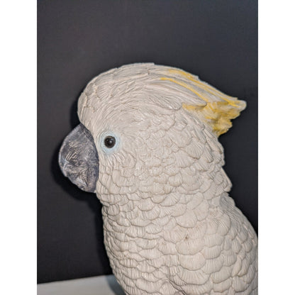 1987 Vintage Sandicast Handcast Handpainted White Cockatiel Sculpture