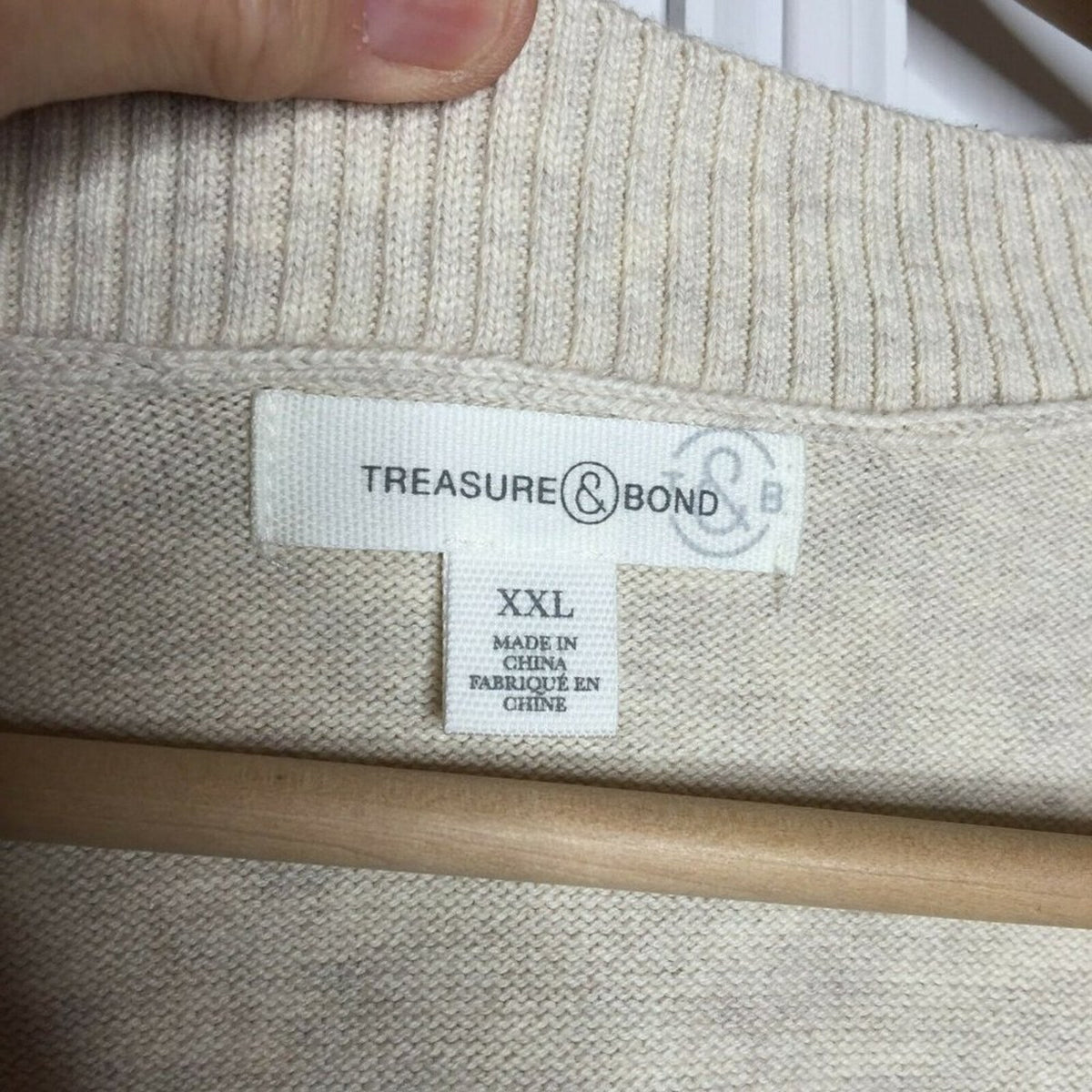 Treasure & Bond V-Neck Sweater Long Sleeves Size XXLarge NEW XXL  two tone
