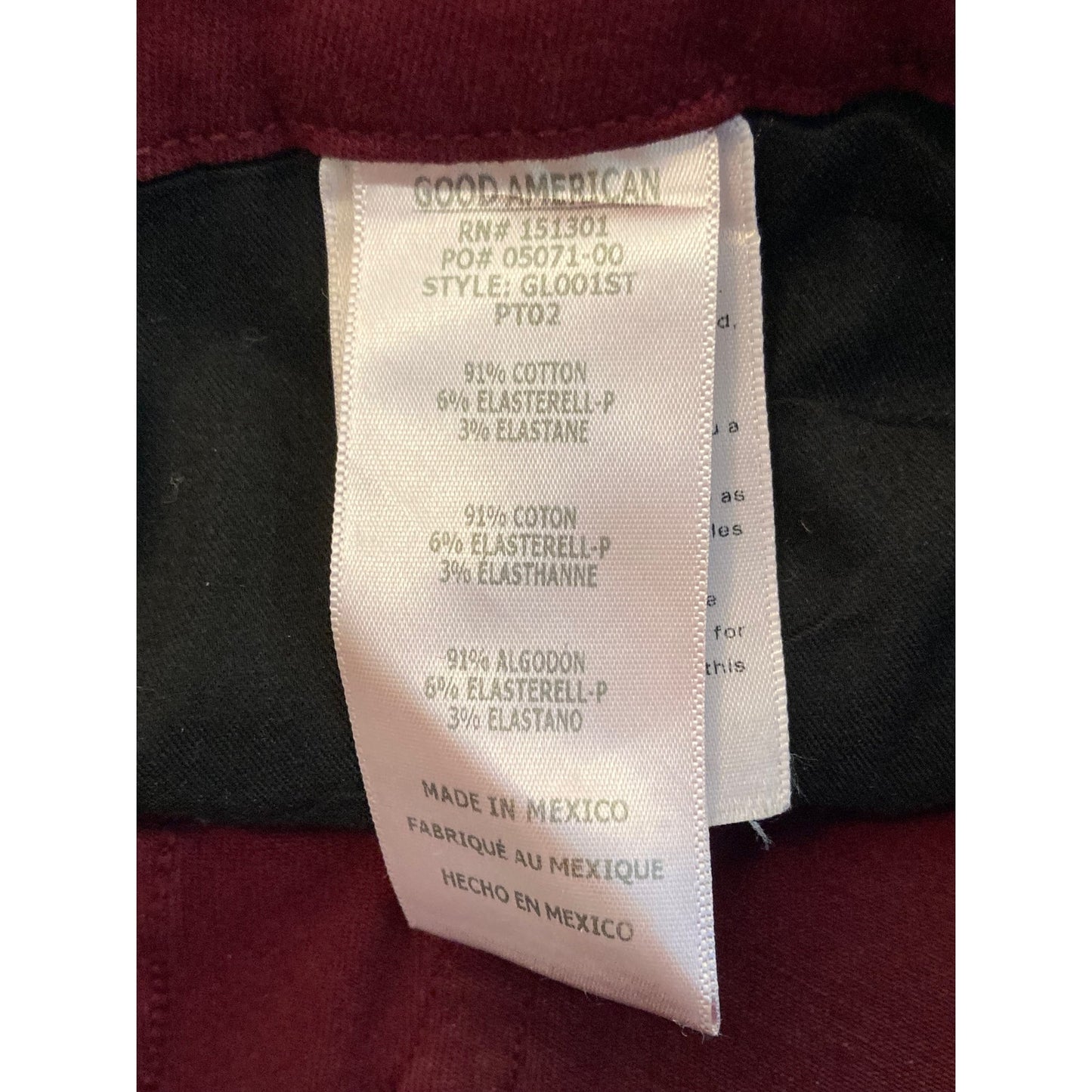 Good American Skinny Sculpting Super Stretch Jeans Sz 10/30 in Burgundy NWT