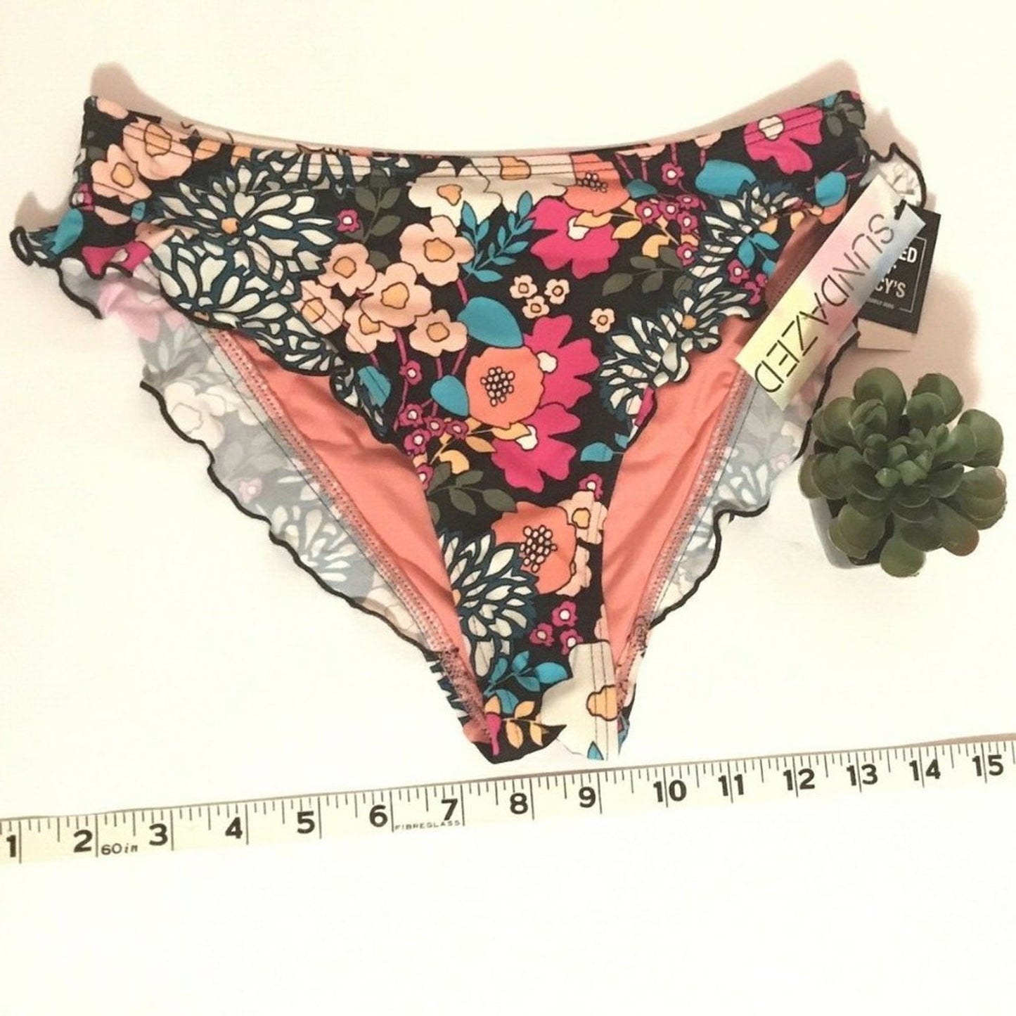 SUNDAZED NEW Ellie Ruffled Hipster Bikini Bottom Size Small