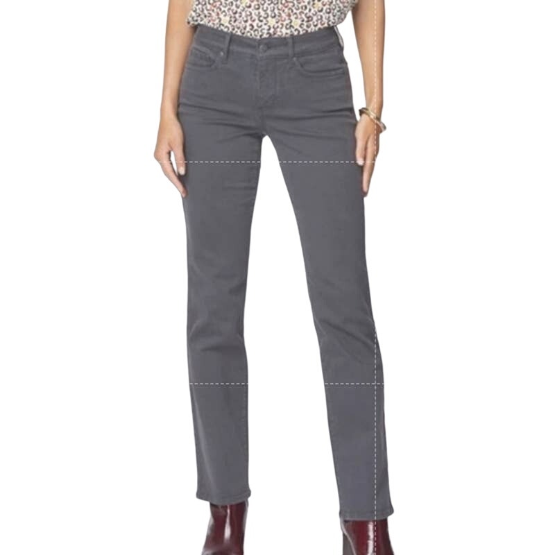 NYDJ Women's Jeans Marilyn Straight Leg Size 2 Vintage Pewter Gray NWT