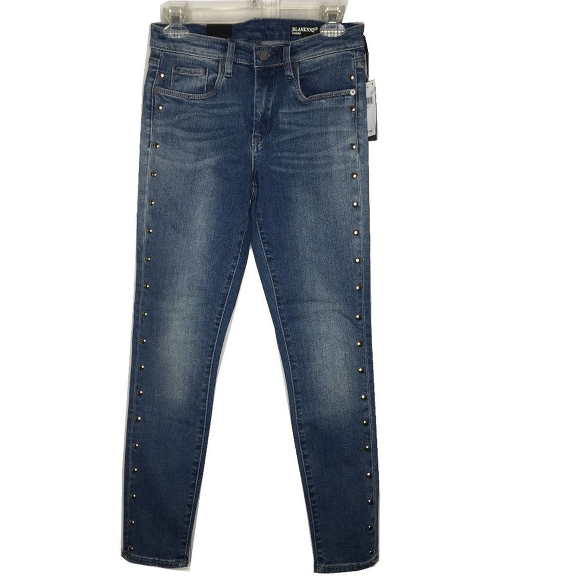 Blank Nyc The Bond Beaded Skinny Jeans Mid-Rise Medium Wash Blue Size 27