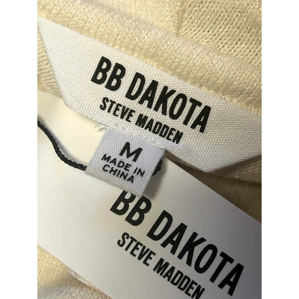 BB Dakota by Steve Madden Women's Tunic Cowl Me Maybe Sweater Medium Cream NWT