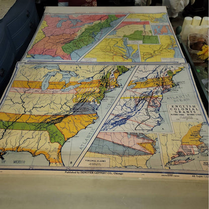 Denoyer Geppert Social Science School Roll Up Map Colonial Revolution 1960s