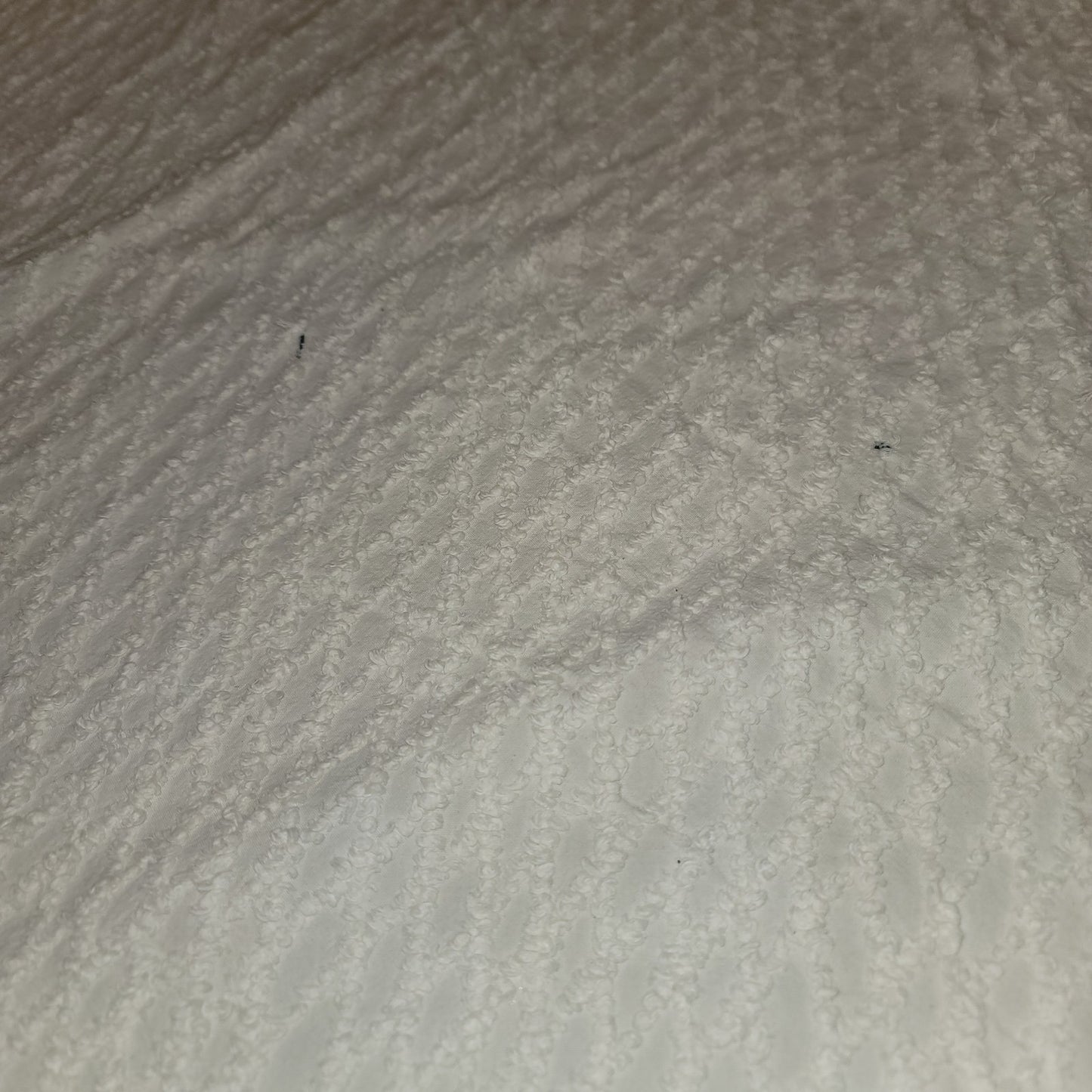 Vintage Cream Crosshatch Full Chenille Bedspread Blanket Farmhouse Cabin