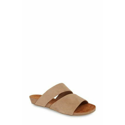 Sudini Footwear Liva Slide Sandal Ripple Technology Leather Upper Brown Tan 8.5