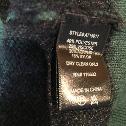 ASTR The Label Tiger Stripe V-Neck Sweater Long Sleeve Hunter Green SMALL NEW