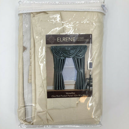 Elrene Home Versailles 52" x 84" Panel w/ tieback, Ivory LOT OF 2 pkgs. NEW