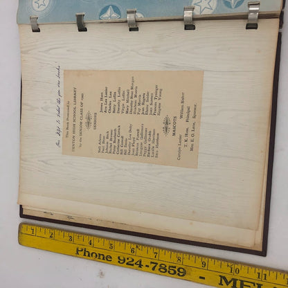 The Teenix 1949 Yearbook Denton North Carolina Sara Harrison Leather Ephemera