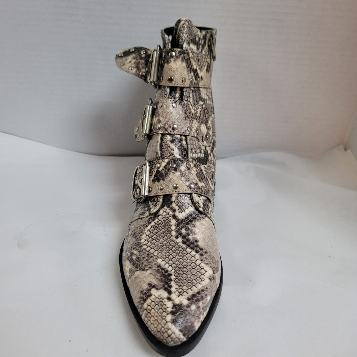 Steven Womens Harmon Ankle Bootie Side Zip Cushion Multicolor Snake Skin Size 9