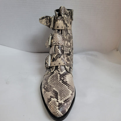 Steven Womens Harmon Ankle Bootie Side Zip Cushion Multicolor Snake Skin Size 9