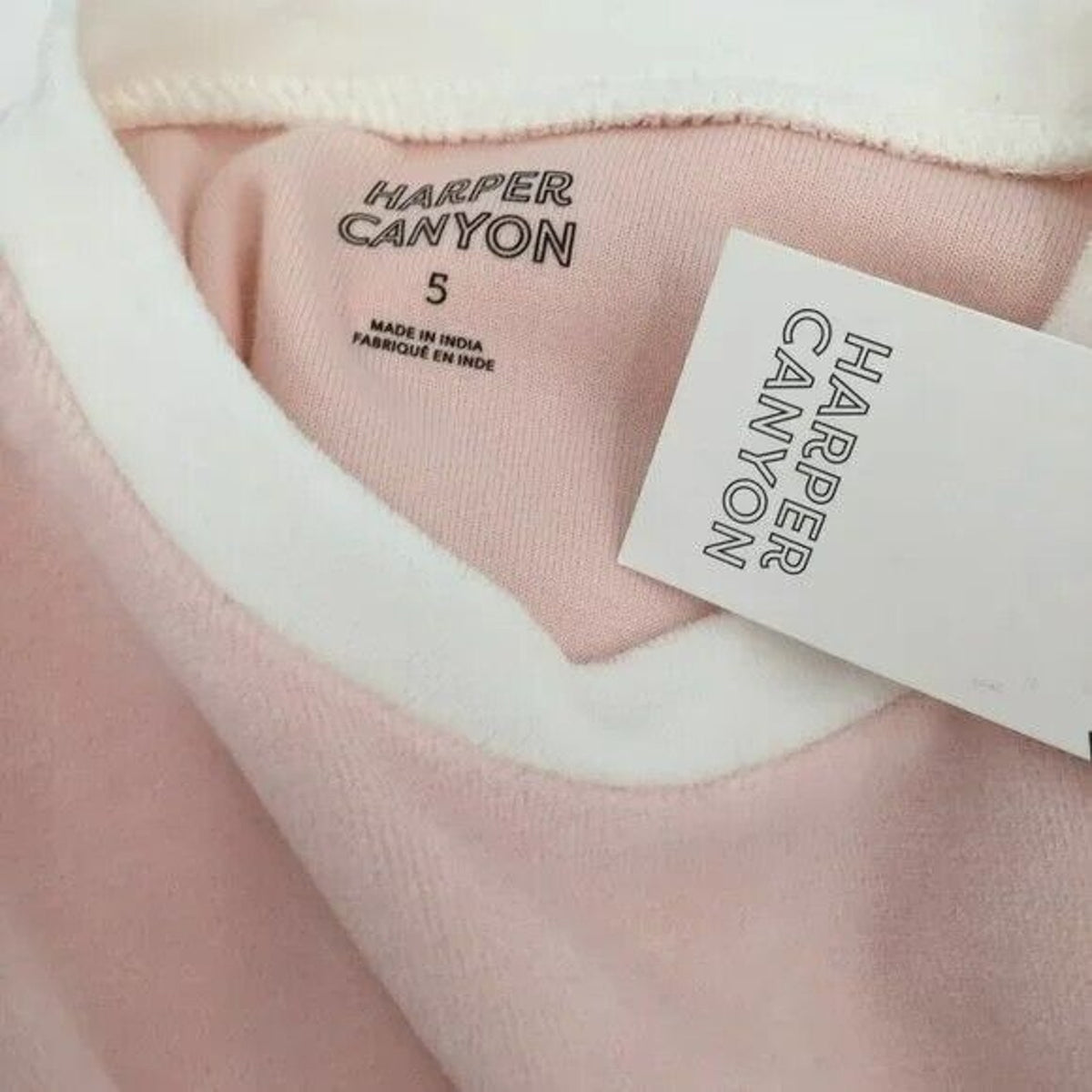 Harper Canyon Super Soft Fleece Sweatshirt Top Size 5 Blush Pink Ivory NWT