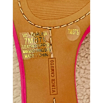 Vince Camuto Corlina Ankle Strap Block Heel Sandal Size 7M Barbie Pop Pink NWT