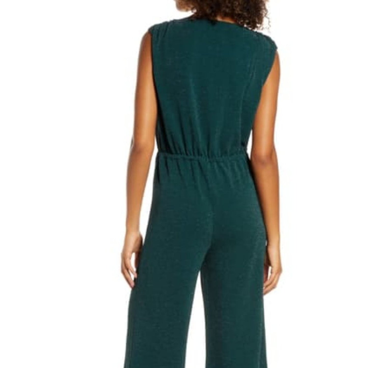 Chelsea.28 Surplice V-neck Sleeveless Jumpsuit Small Green heavy pilling