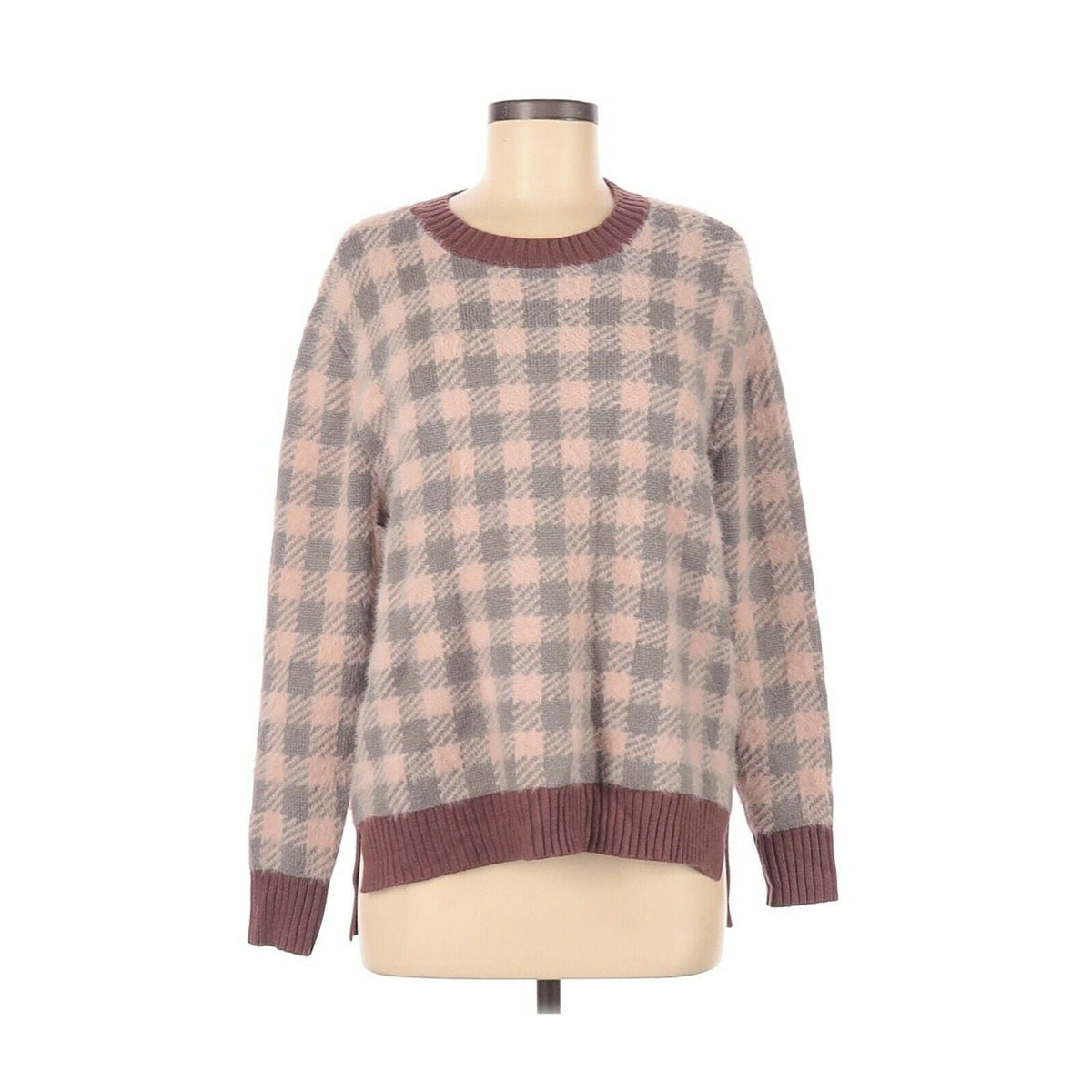 Susina NWT Classic Checkered Pullover Sweater Long Sleeve Crew Neck Size MP