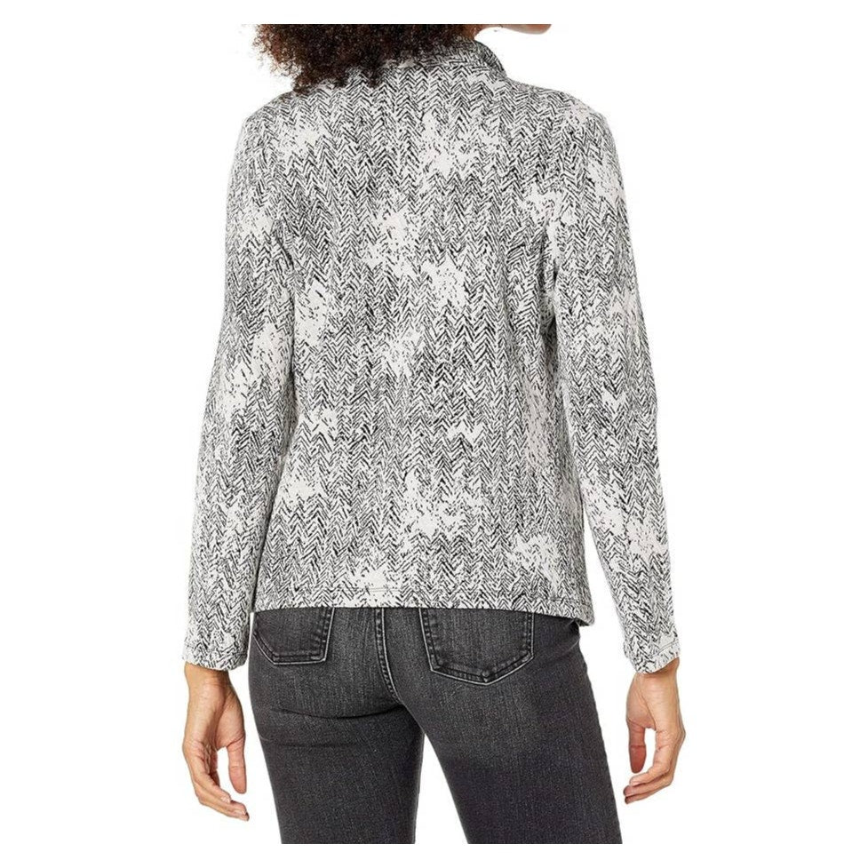 Nic & Zoe Marbelous Draped Open Cardigan Jacket Sz Medium in Grey Multi NWT