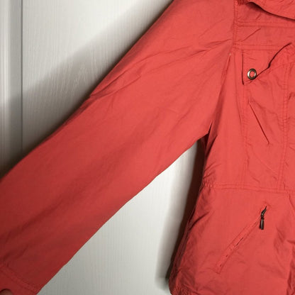 Chico's Snap Button Jacket Long Sleeve Zip Pockets Solid Red Size Large or 2