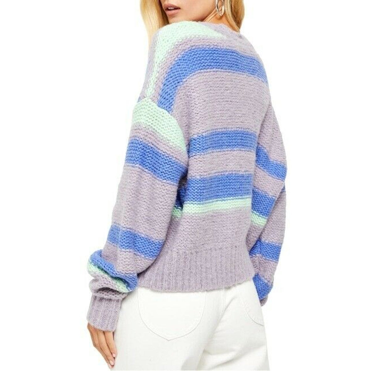 Free People Fine Time Knit Cardigan Sweater Long Drop Shoulder Sleeves X-Small